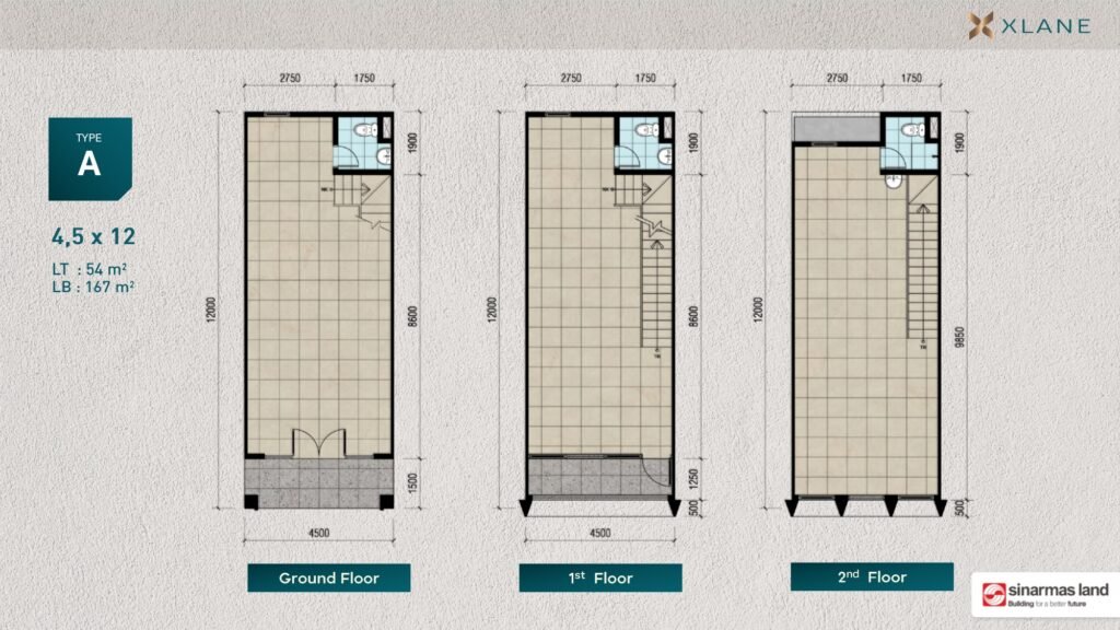 Ruko XLane BSD City Floorplan 4,5x12